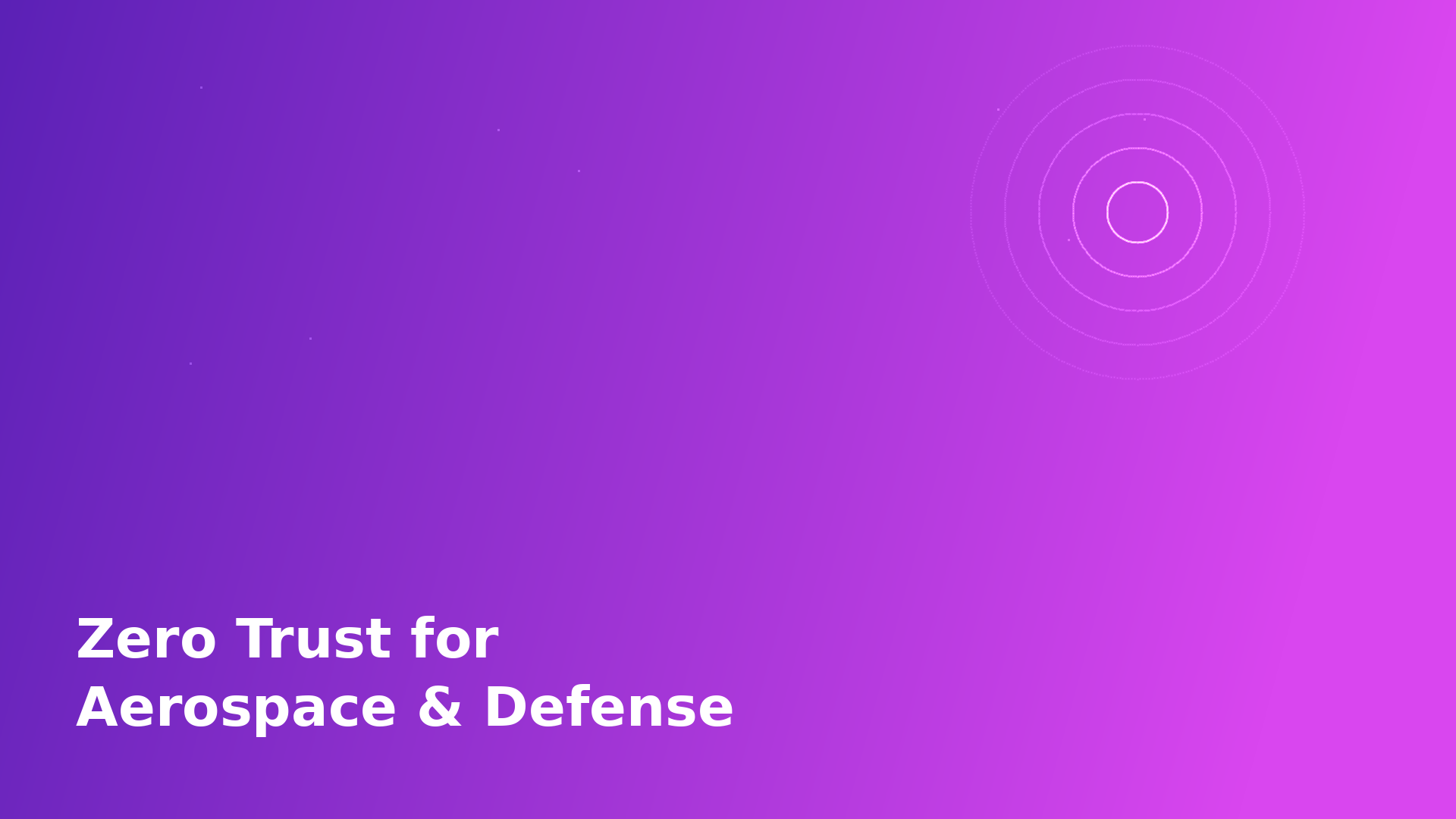 Zero Trust Network Access for Aerospace and Defense